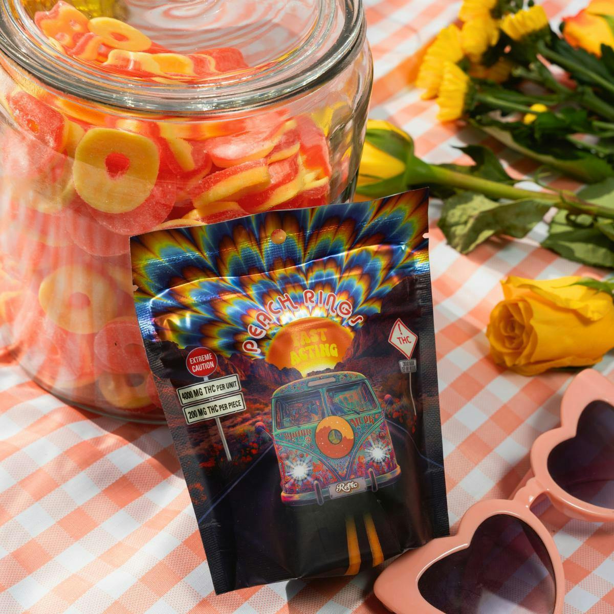 Retro | Retro | Peach Ring Gummies | 4,000mg | 20ct | 200mg/ea by Retro