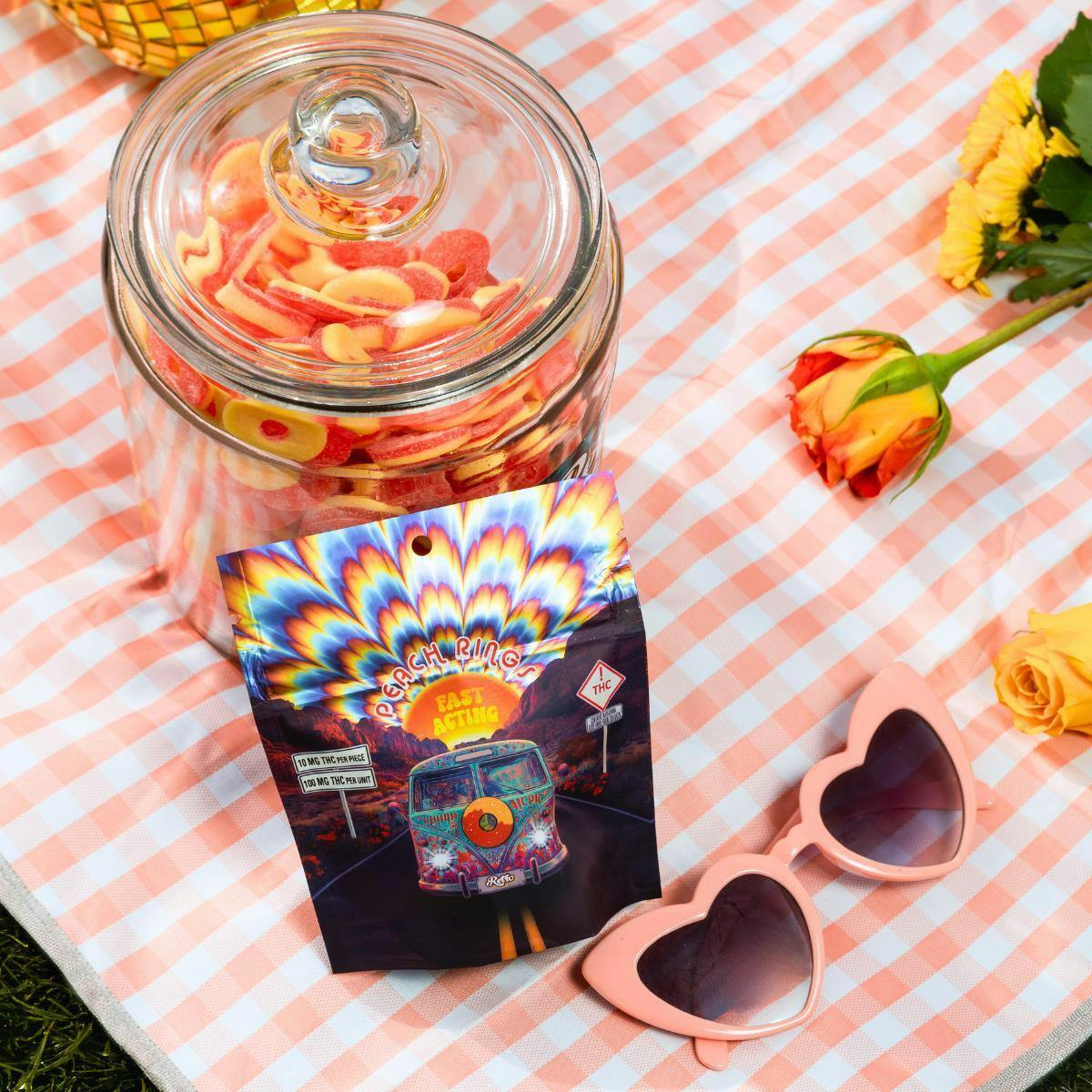 Retro | Retro | Peach Ring Gummies | 100mg | 10ct | 10mg/ea by Retro