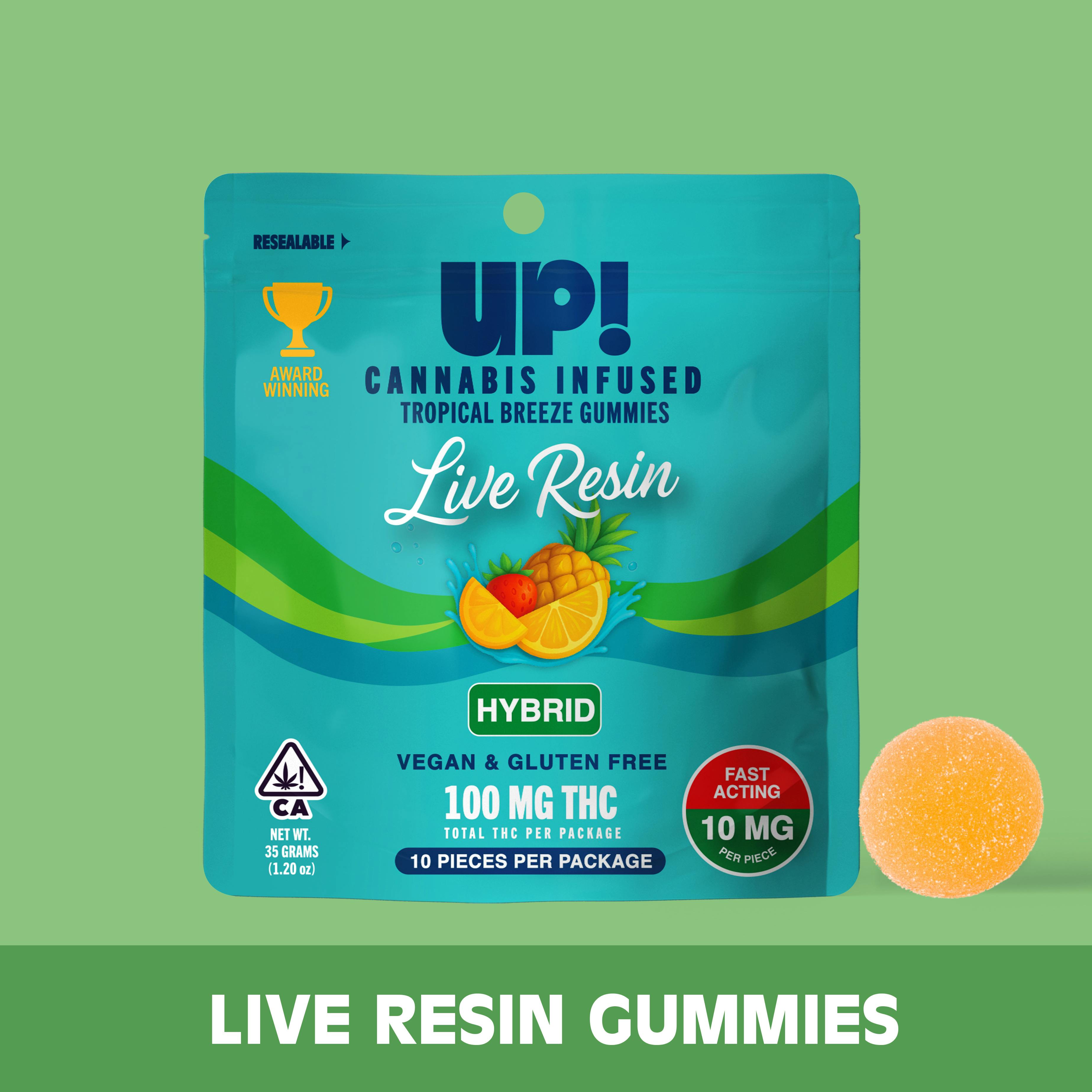 Up!-Tropical Breeze (Hybrid) Live Resin Edible 100mg