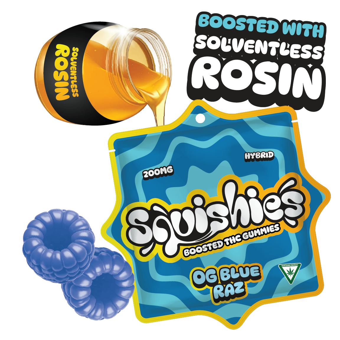 Squishies | OG Blue Razz Gummies | 200mg | 10ct | 20mg/ea by Squishies