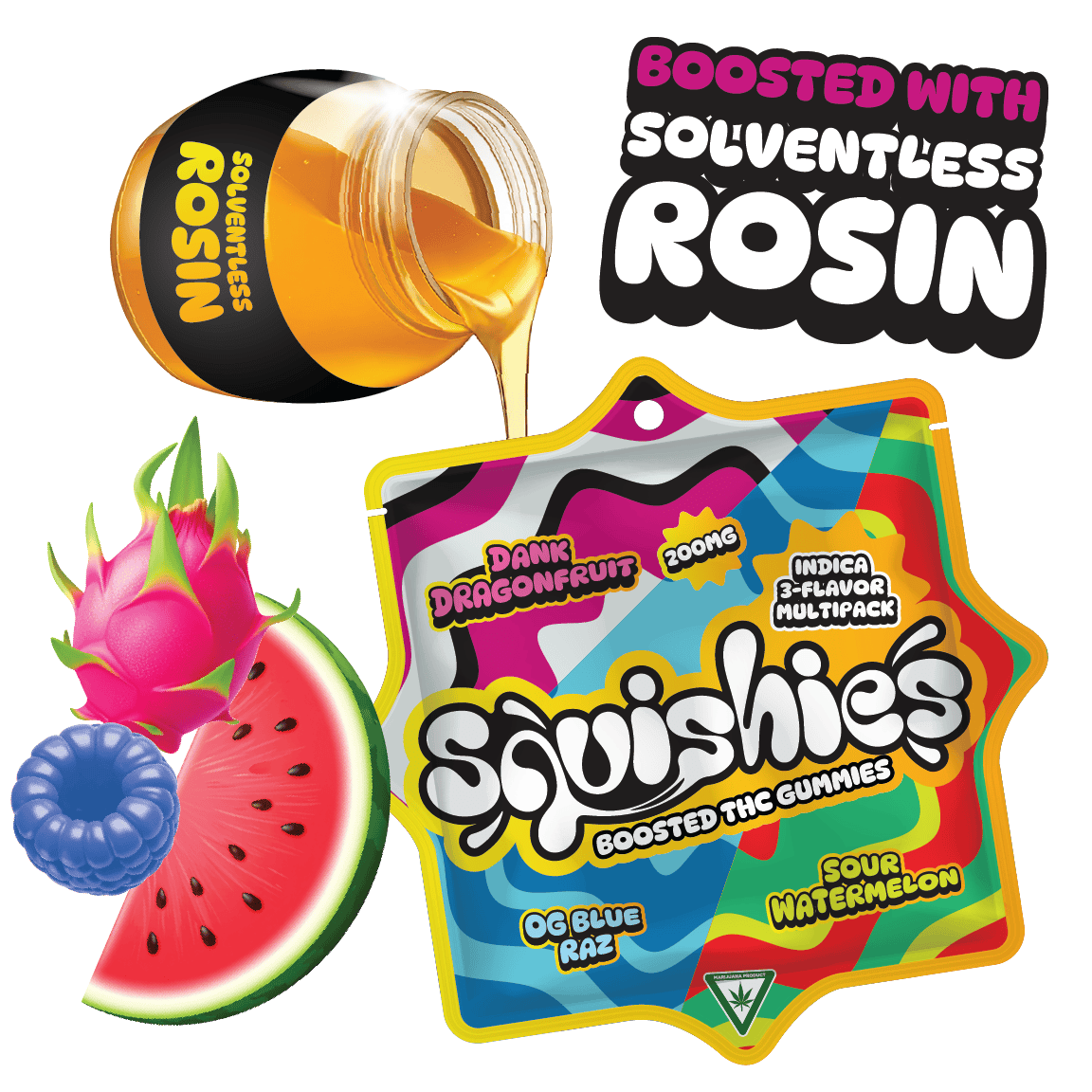 Squishies | Indica Variety Gummies | 200mg | 10ct | 20mg/ea by Squishies