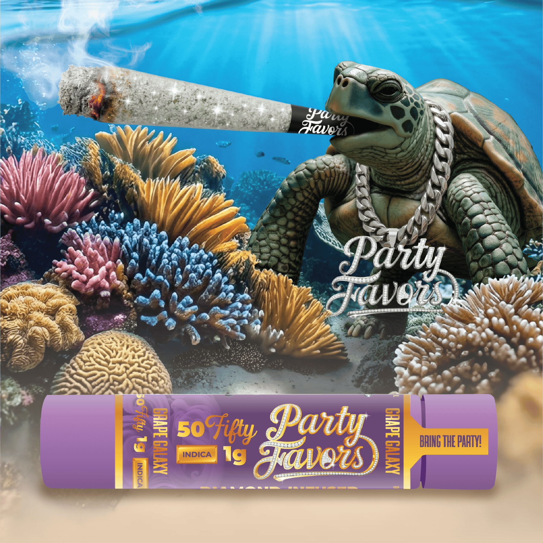Party Favors | Grape Galaxy | Diamond Infused Joint | 1g by Party Favors