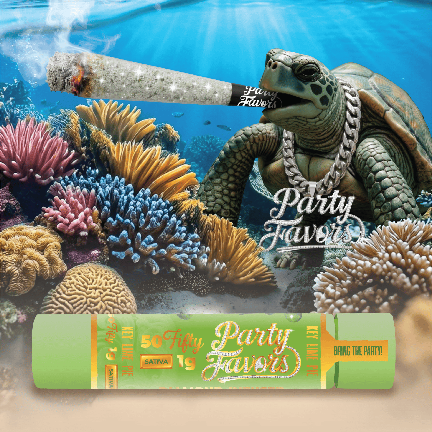 Party Favors | Key Lime Pie | Diamond Infused Joint | 1g by Party Favors