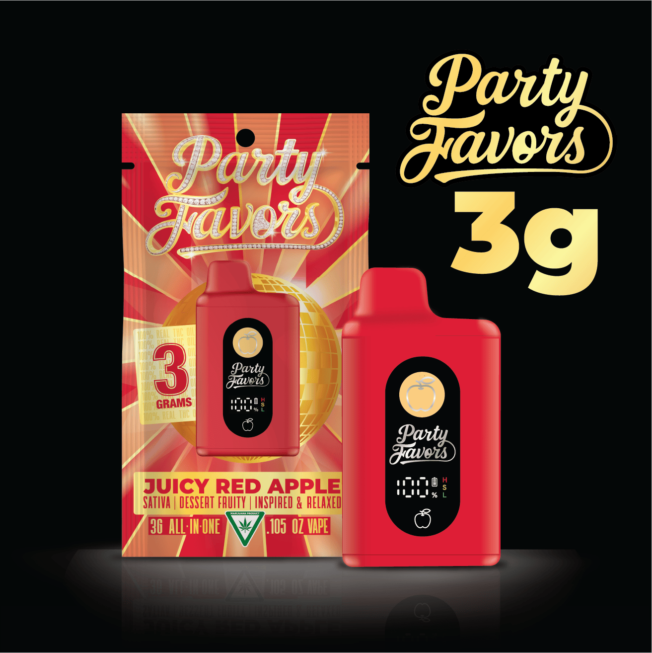 Party Favors | Juicy Red Apple | Juicebox Disposable | 3g