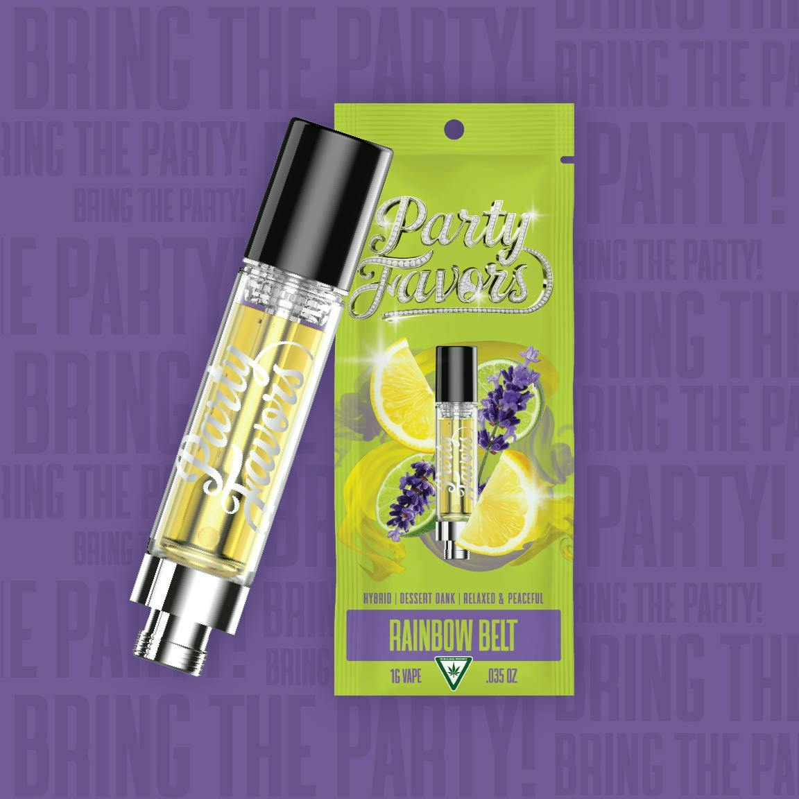 Party Favors | Rainbow Belt | Cartridge | 1g at Krewe Cannabis Co