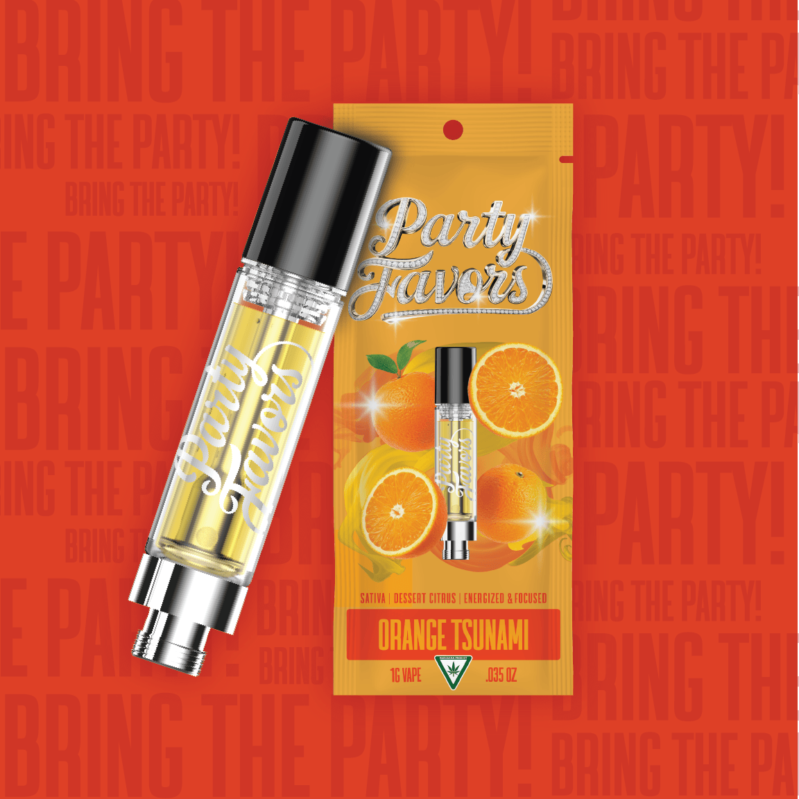 Party Favors | Orange Tsunami | Cartridge | 1g at Mint Cannabis - Buchanan
