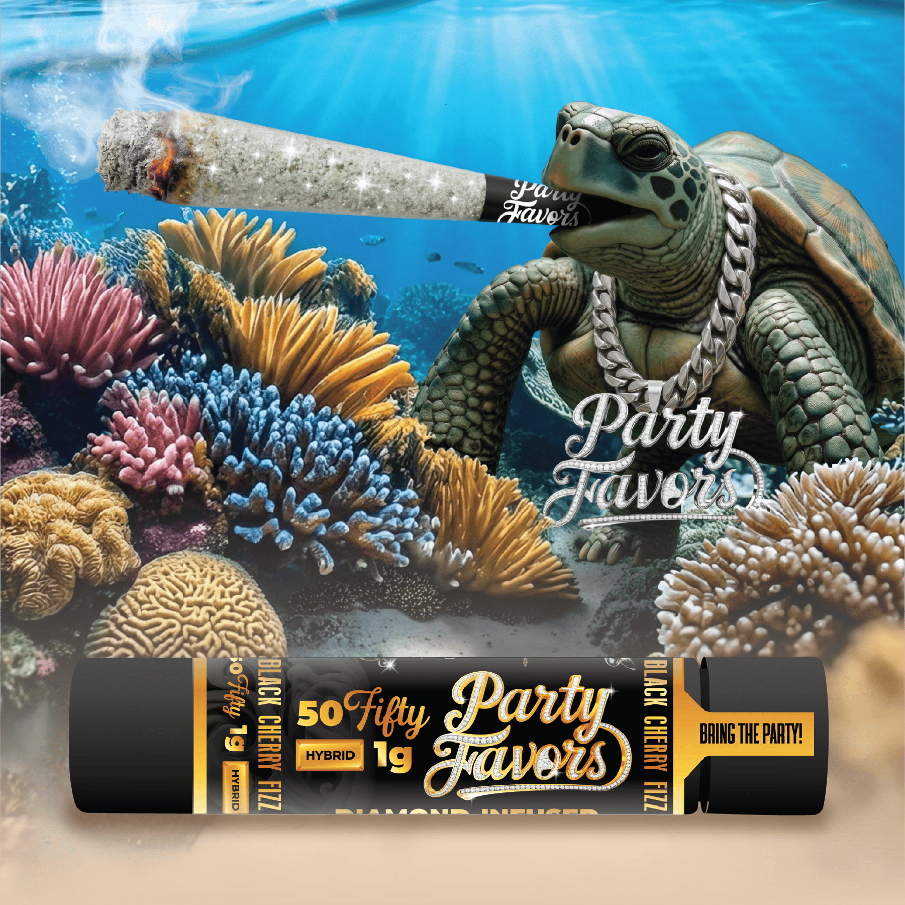 Party Favors | Black Cherry Fizz | Diamond Infused Joint | 1g