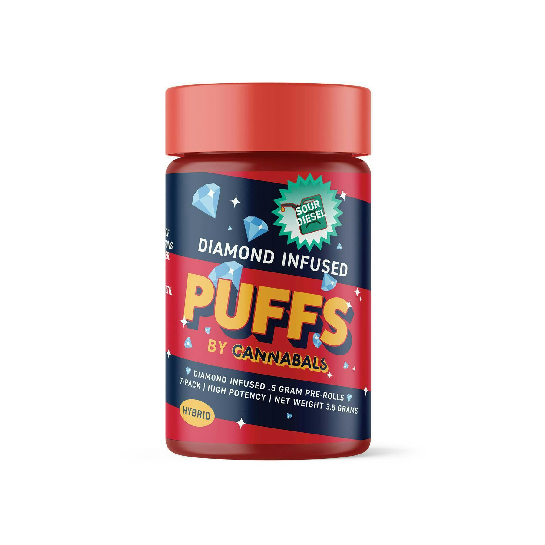 Sour Diesel - Puff Prerolls - 7pk 0.5g by Cannabals