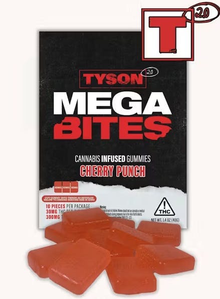 Tyson 2.0 | Mega Bites | Cherry Punch Gummies | 300mg | 10ct