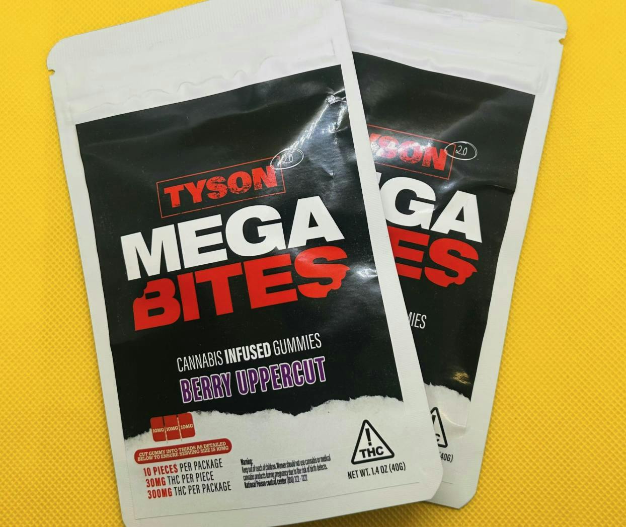 Tyson 2.0 | Mega Bites | Berry Uppercut Gummies | 300mg | 10ct | 30mg/ea by Tyson 2.0