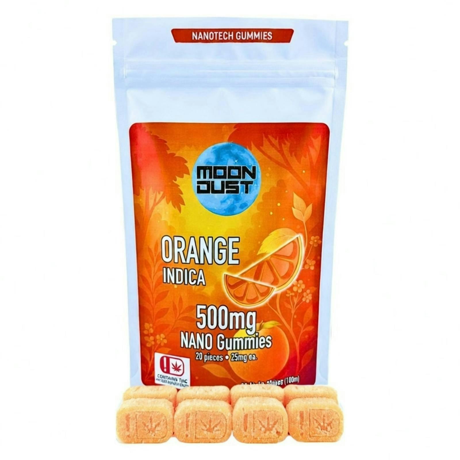 Moon Dust | Orange Nano Gummies | 500mg | 20ct | 25mg/ea