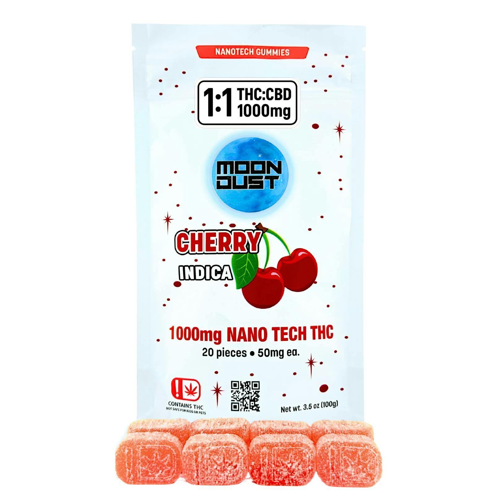 Moon Dust | Cherry 1:1 Nano Gummies | 1000mg | 20ct | 50mg/ea