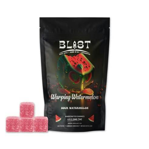 Blast | Warping Watermelon Sour Watermelon Gummies | 10mg | 4ct | 2.5mg/ea