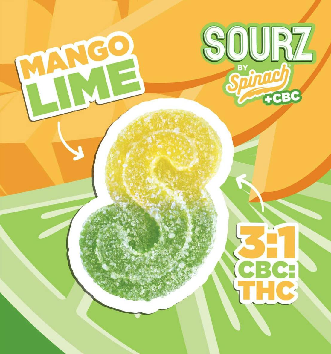 Spinach | THC:CBC Gummies | Mango Lime | 10mg | 5ct | 2mg/ea