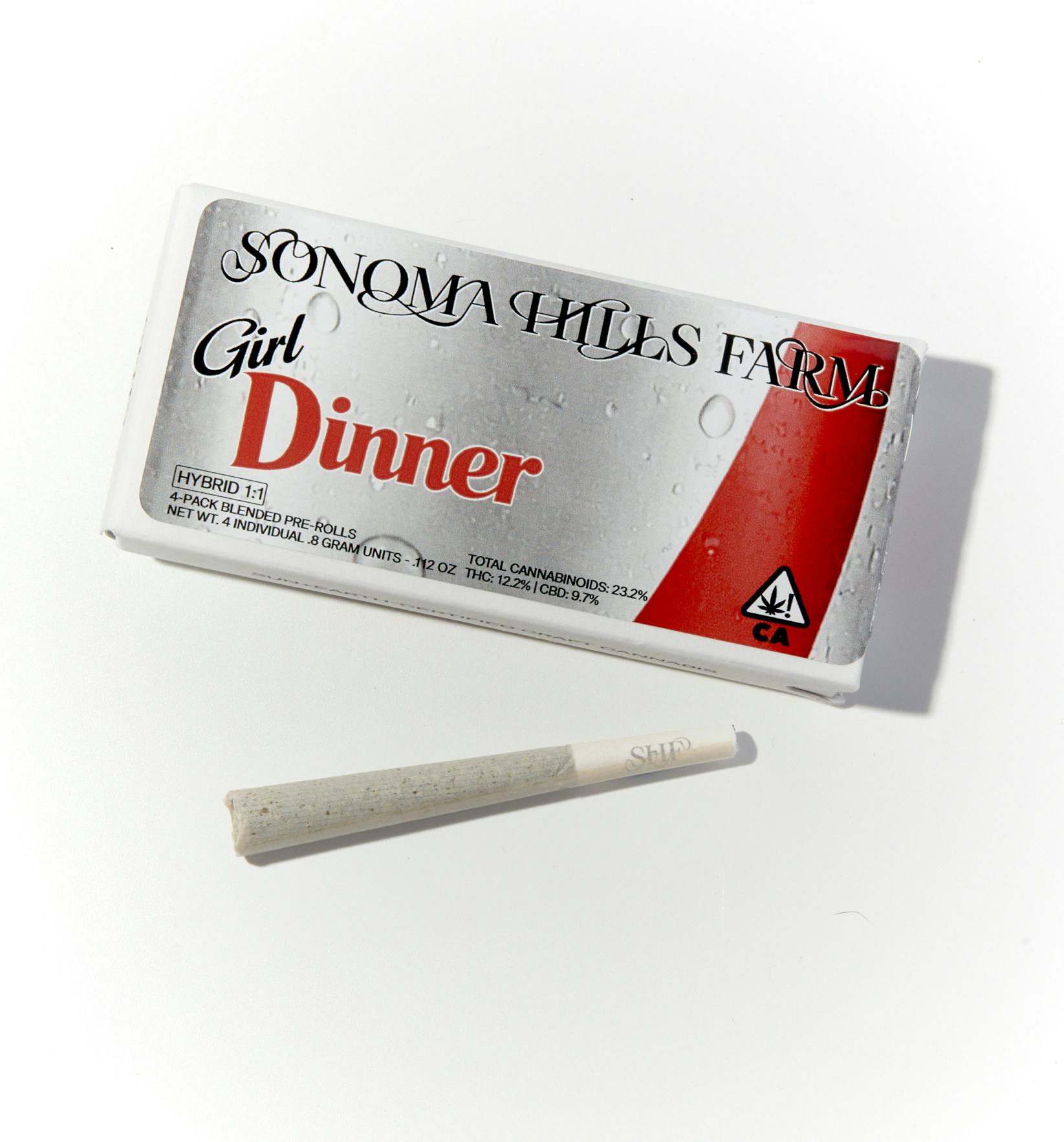 Girl Dinner Blend (1:1, THC:CBD) - 4 Pack Pre-Rolls, .8g ea, 3.2g total