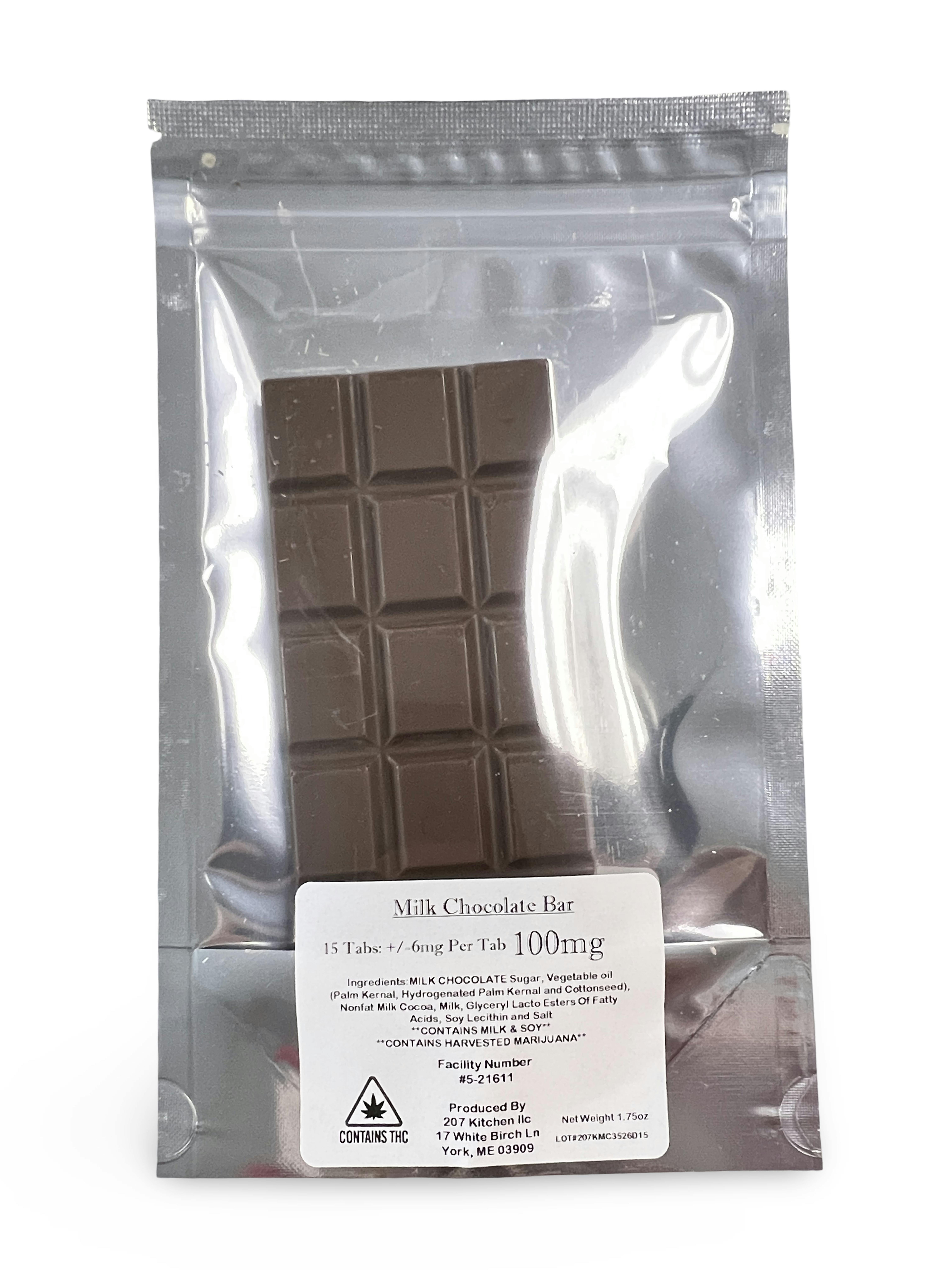 100mg Milk Chocolate Bar - 207 Kitchen at indico
