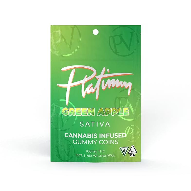 Platinum Vape | Green Apple Gummies | 100mg | 10ct | 10mg/ea