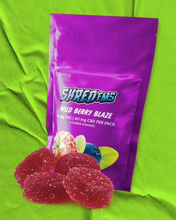 SHRED | Wild Berry Blaze Gummies | 10mg | 4ct | 2.5mg/ea