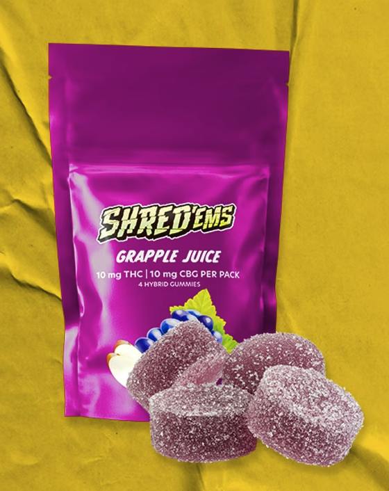 SHRED | Grapple Juice Gummies | 10mg | 4ct | 2.5mg/ea