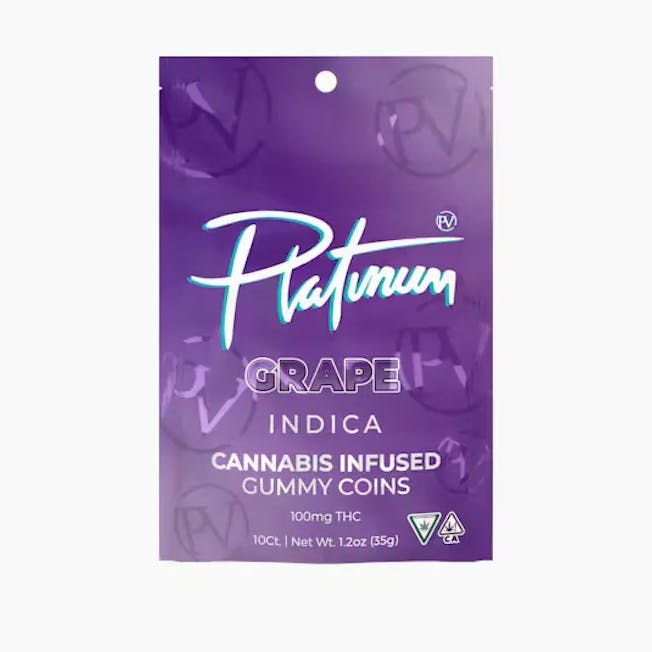 Platinum Vape | Grape Gummies | 100mg | 10ct | 10mg/ea