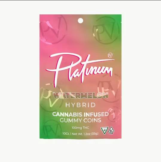 Platinum Vape | Watermelon | Gummies | 100mg | 10ct | 10mg/ea