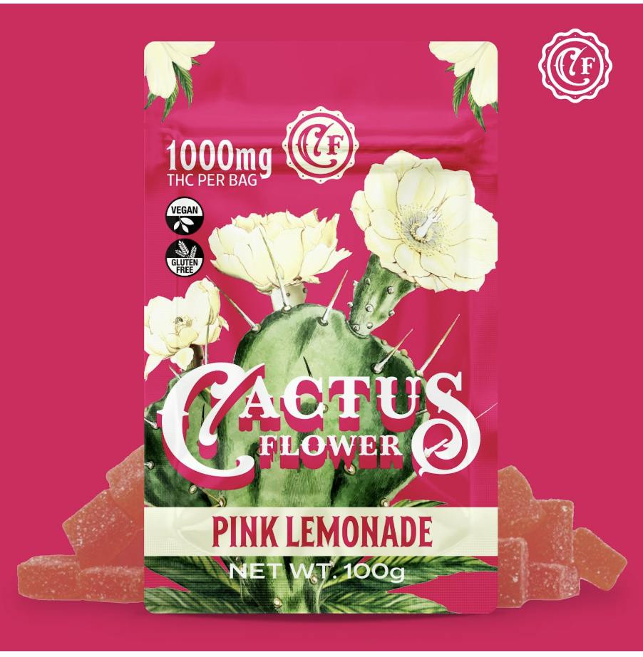 Cactus Flower | Pink Lemonade Gummies | 100mg/each | 10ct | 1000mg