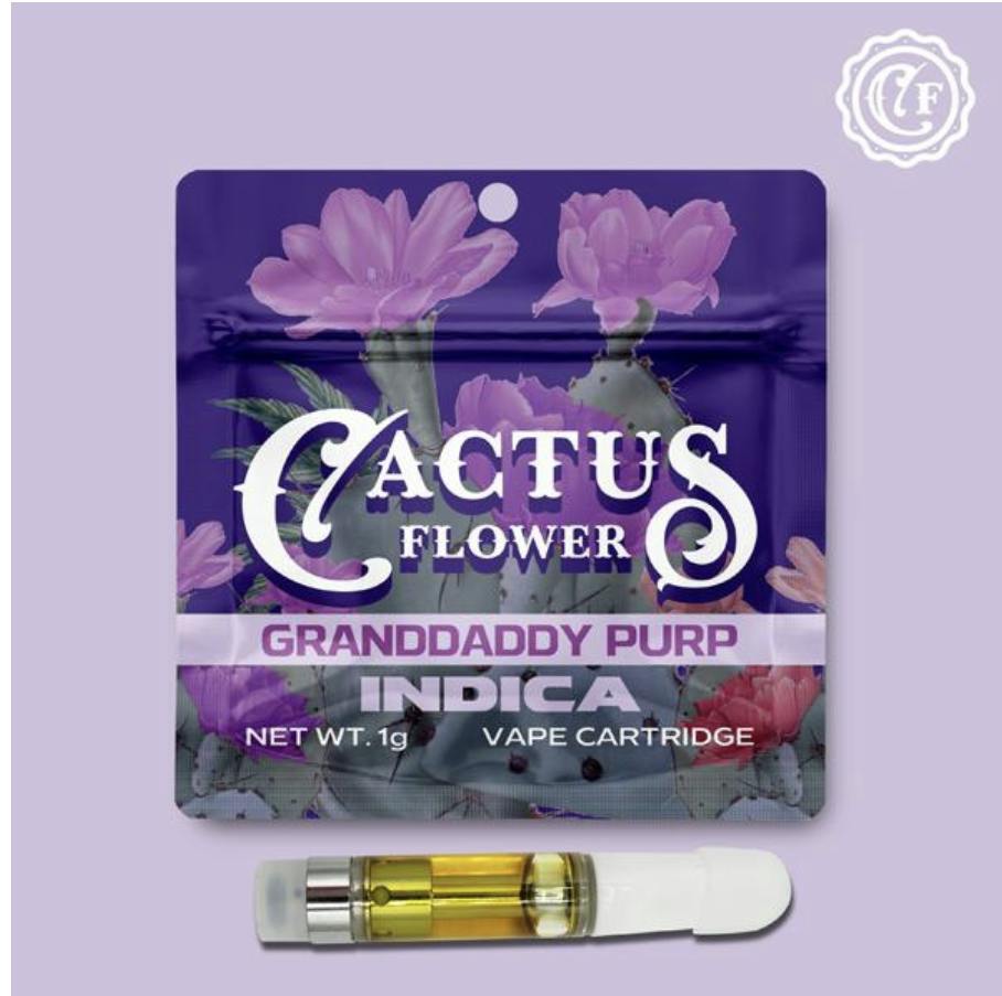 Cactus Flower | Grandaddy Purple | Cartridge | 1g