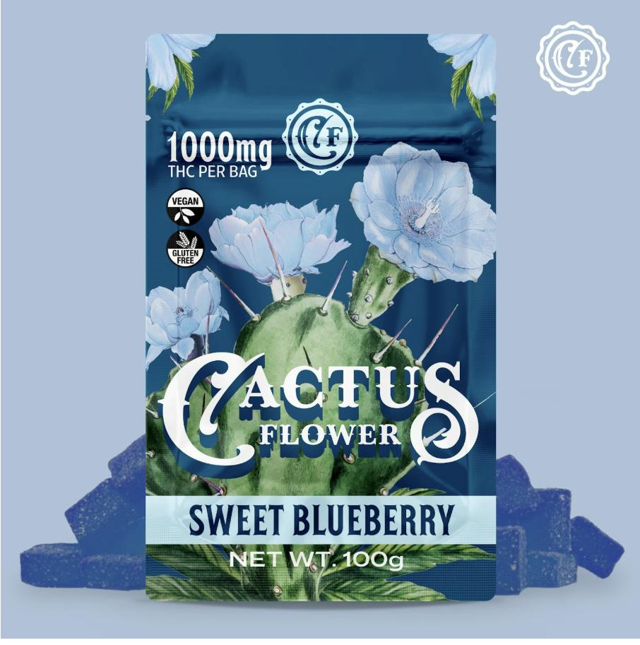 Cactus Flower | Sweet Blueberry Gummies | 100mg/each | 10ct | 1000mg