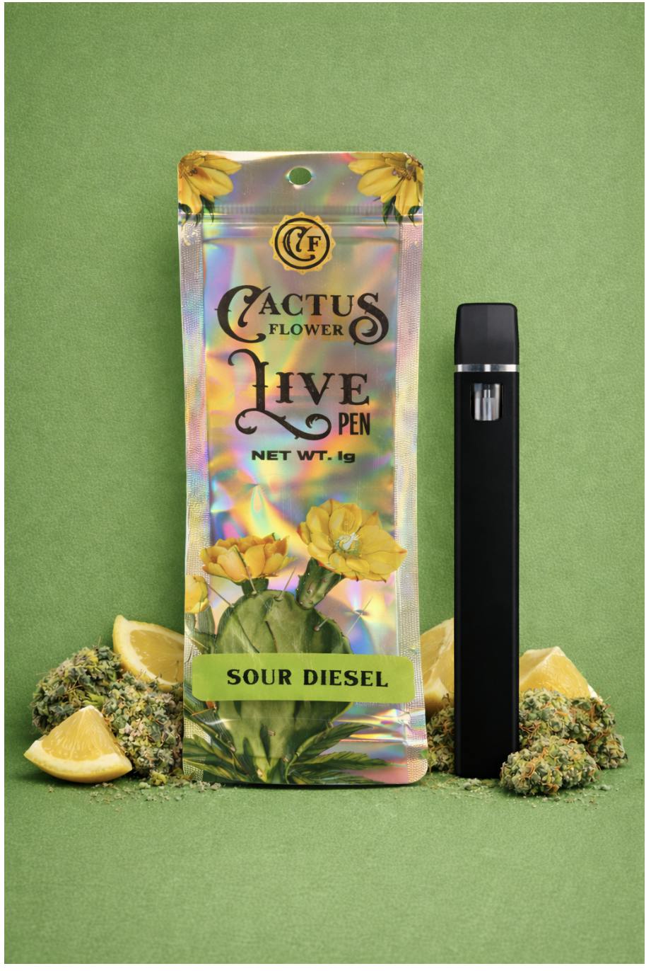 Cactus Flower | Sour Diesel | Live Rosin Disposable | 1g