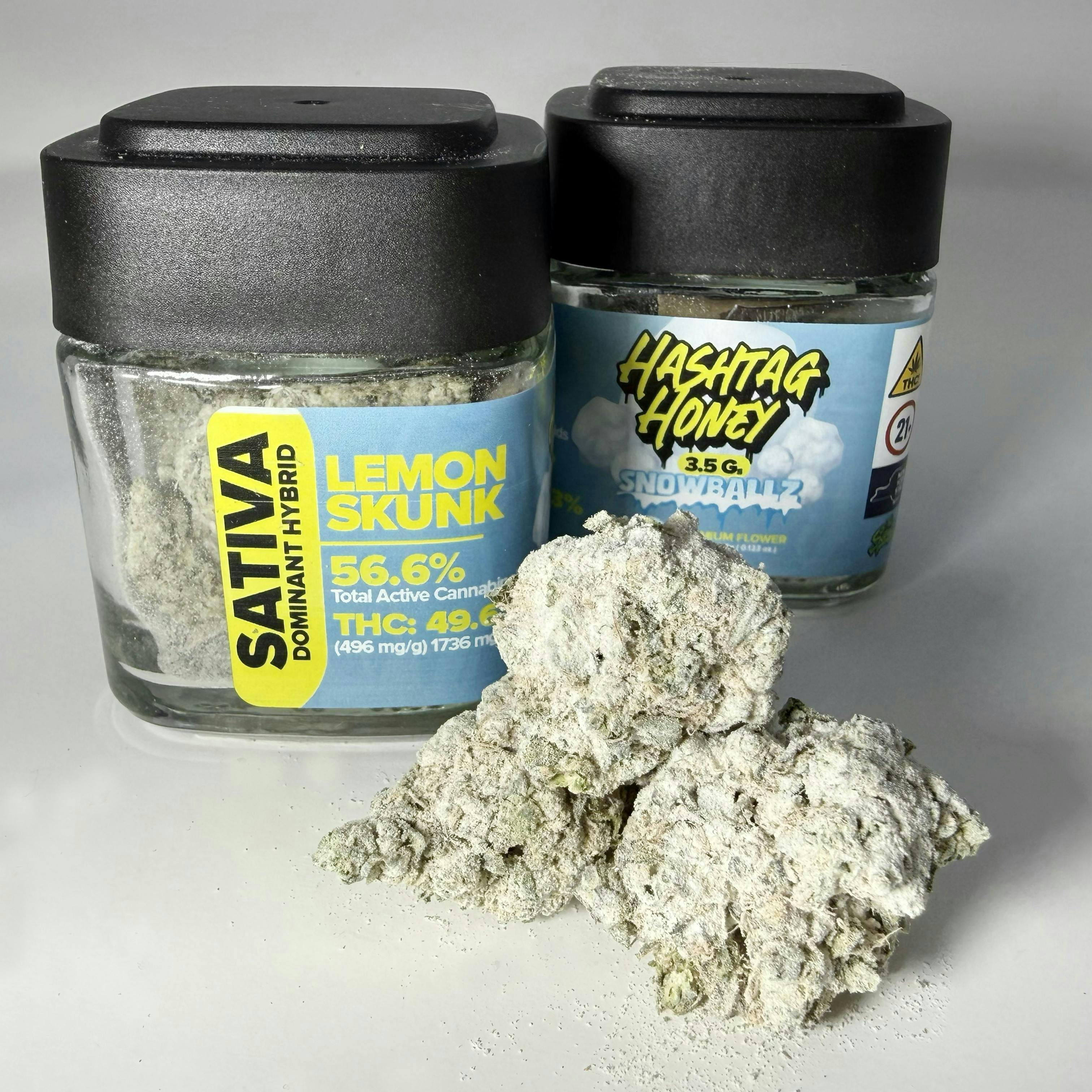 Lemon Skunk | Snowballz Infused Flower | 3.5g by Hashtag Honey