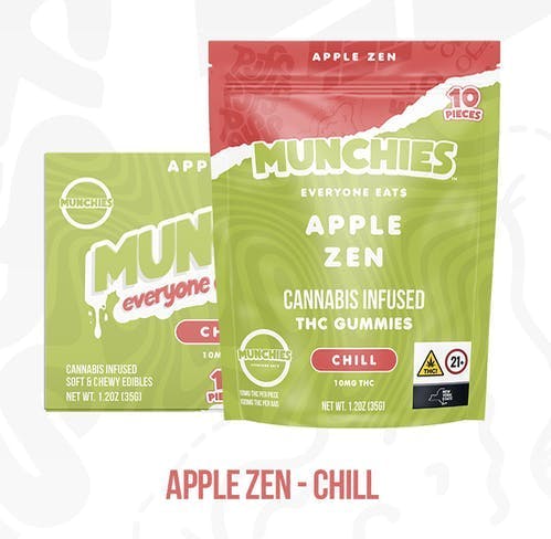 Munchies | (Chill) Apple Zen Gummies | 100mg | 10ct | 10mg/ea