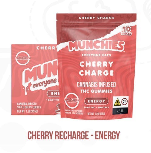 Munchies | Energy | Cherry Charge Gummies | 100mg | 10ct | 10mg/ea by Munchies