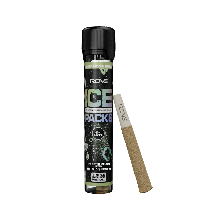 Rove Frosted Melon - Infused Ice Packs (Rosin, Hash, and Diamonds) 1g, Infused Pre-Rolls