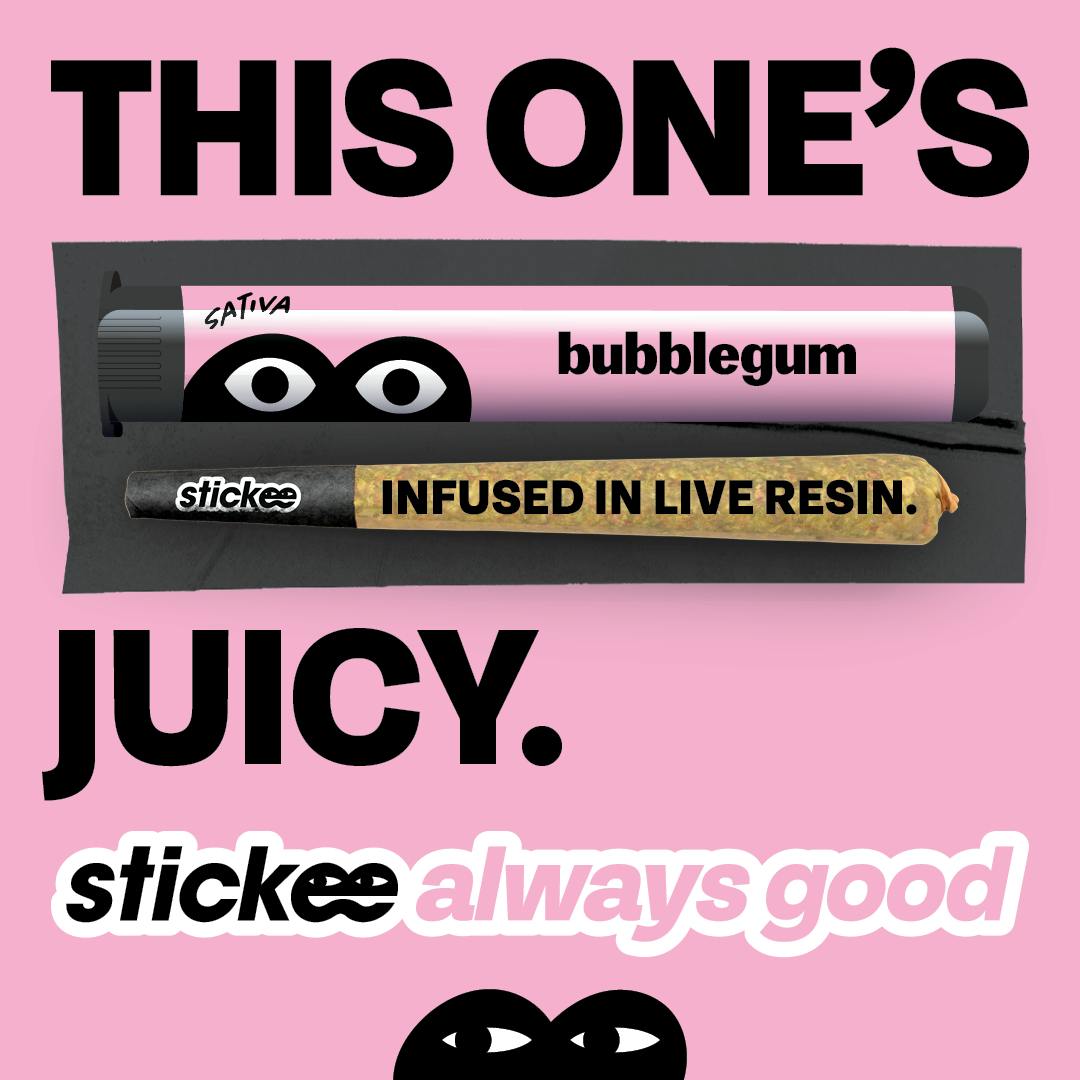 STICKEE | Bubblegum | 1.2g | Live Resin Infused Pre-Roll