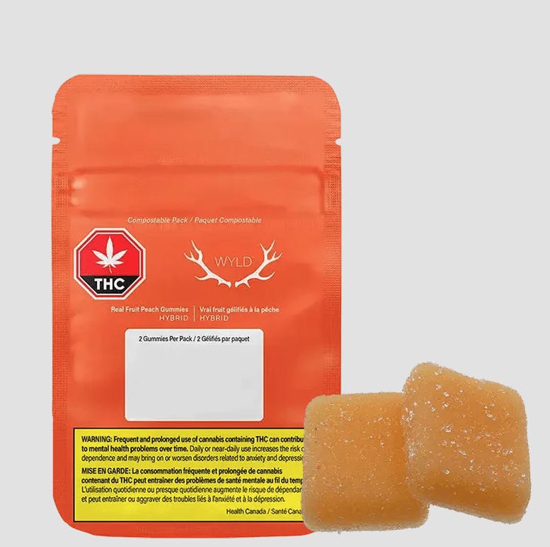 WYLD | 5:1 CBD:THC Gummies | Peach | 10mg | 2ct | 5mg/ea