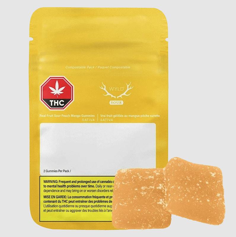 Sour Peach Mango 3:1 CBG:THC Hybrid Enhanced Gummies | 30mg | 2ct | 15mg/ea