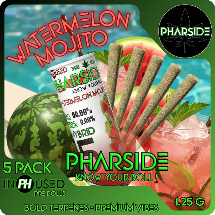 Pharside - Infused Pre-Roll 5 Pack- Watermemlon Mojito 6.25g