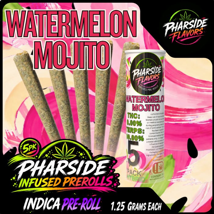 Pharside - Infused Pre-Roll 5 Pack- Watermemlon Mojito 6.25g