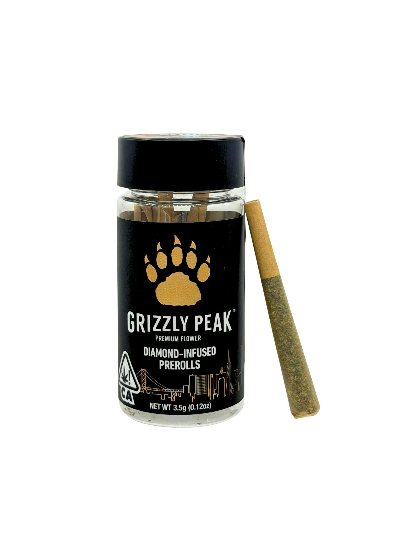 Grizzly Peak — Diamond Infused 5 pk - Sativa Bone - 5 x 0.7g Infused Prerolls