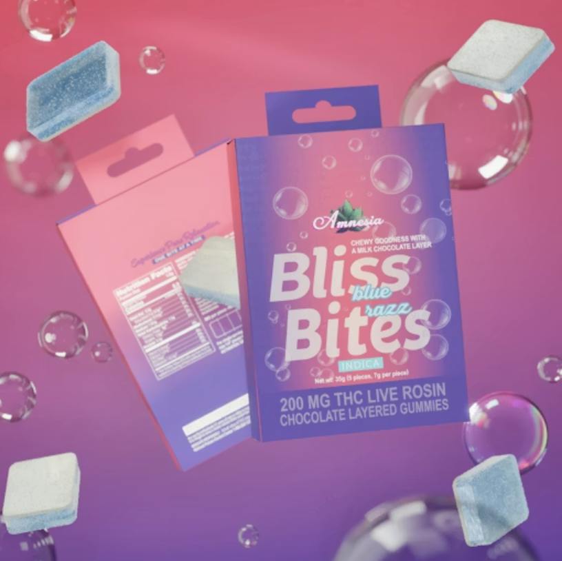 Bliss Bites | Blue Razz | 200mg | 5ct | 40mg/ea