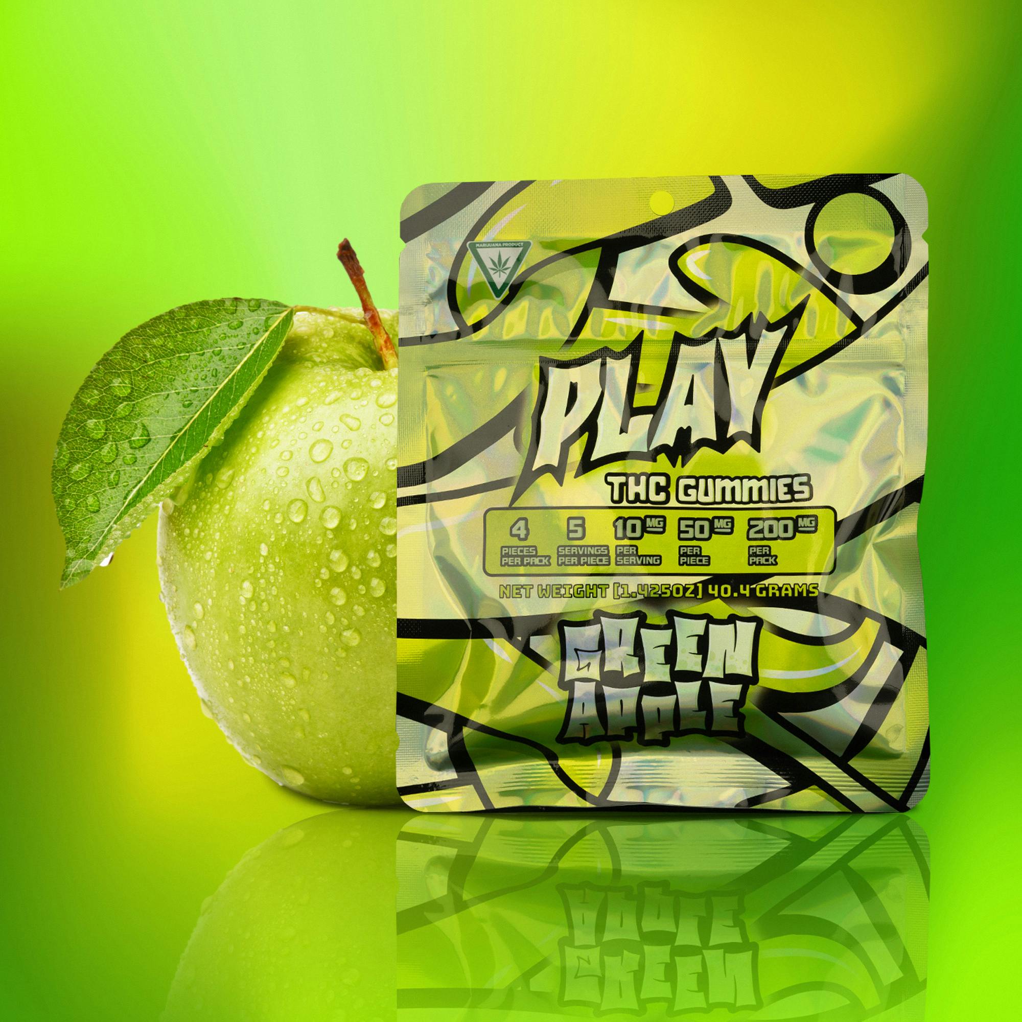 Play | Green Apple | 200mg | Gummies