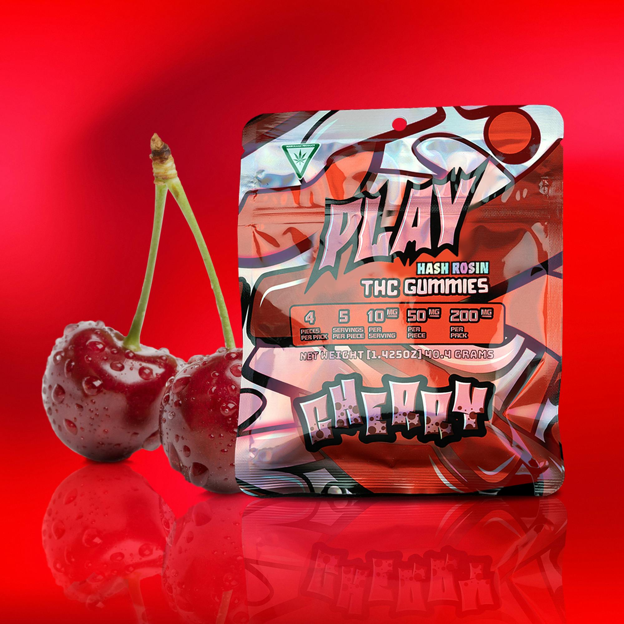 Play | Cherry | 200mg | Live Rosin Gummies by Play Michigan