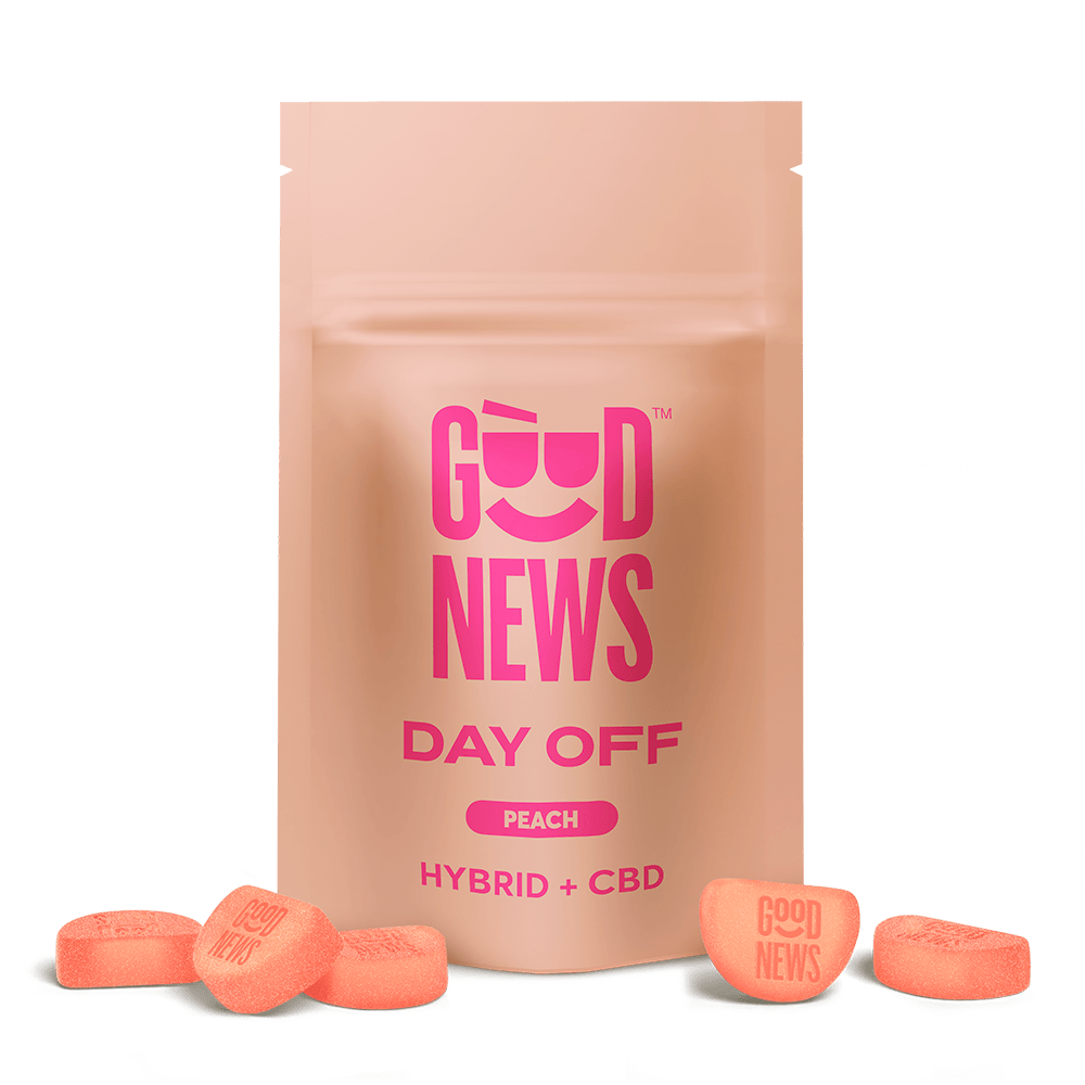 Day Off | Peach 1:1 THC:CBD Gummies | 100mg | 20ct | 5mg/ea by Good News