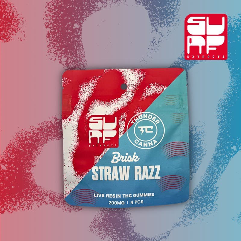 Surf Extracts | Brisk Straw Razz | Gummies | 200mg | 4ct | 50mg/ea by Surf Extracts