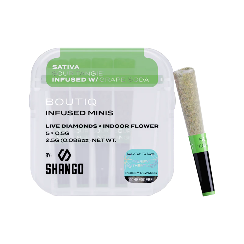Boutiq Sour Tangie x Grape Soda · Infused Minis · 5pk, Infused Pre-Rolls
