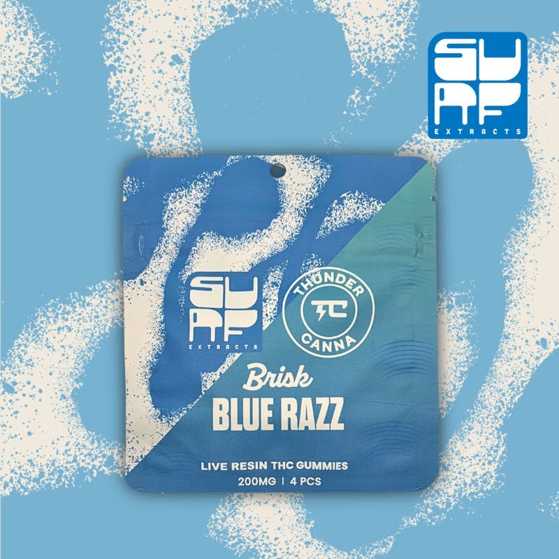 Surf Extracts | Brisk Blue Razz | Gummies | 200mg | 4ct | 50mg/ea