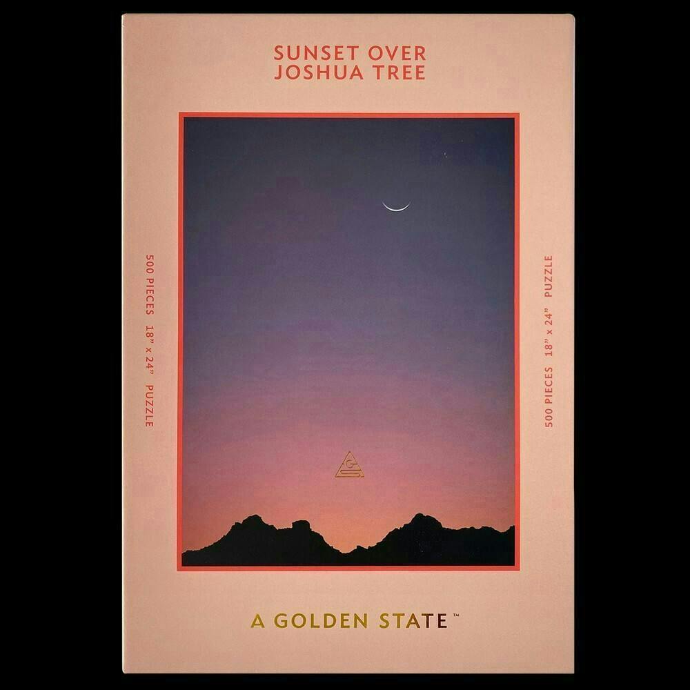 A Golden State | Sunset Over Joshua Tree Puzzle | Home Goods