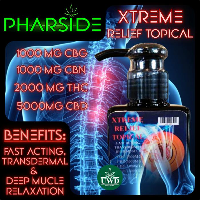 Pharside - UWD - Xtreme Relief Topical - 2000mg Thc - 5000mg Cbd