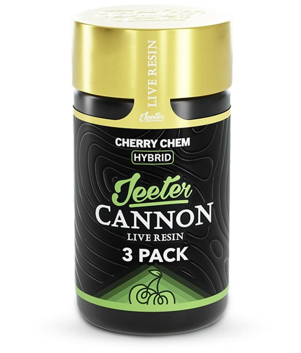 Jeeter | Cherry Chem | Live Resin Cannons | Infused Minis | 0.5g each | 3pk