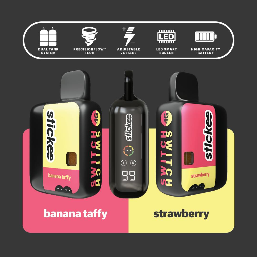 Stickee 4G Switch | Strawberry + Banana Taffy | Live Resin x Diamonds